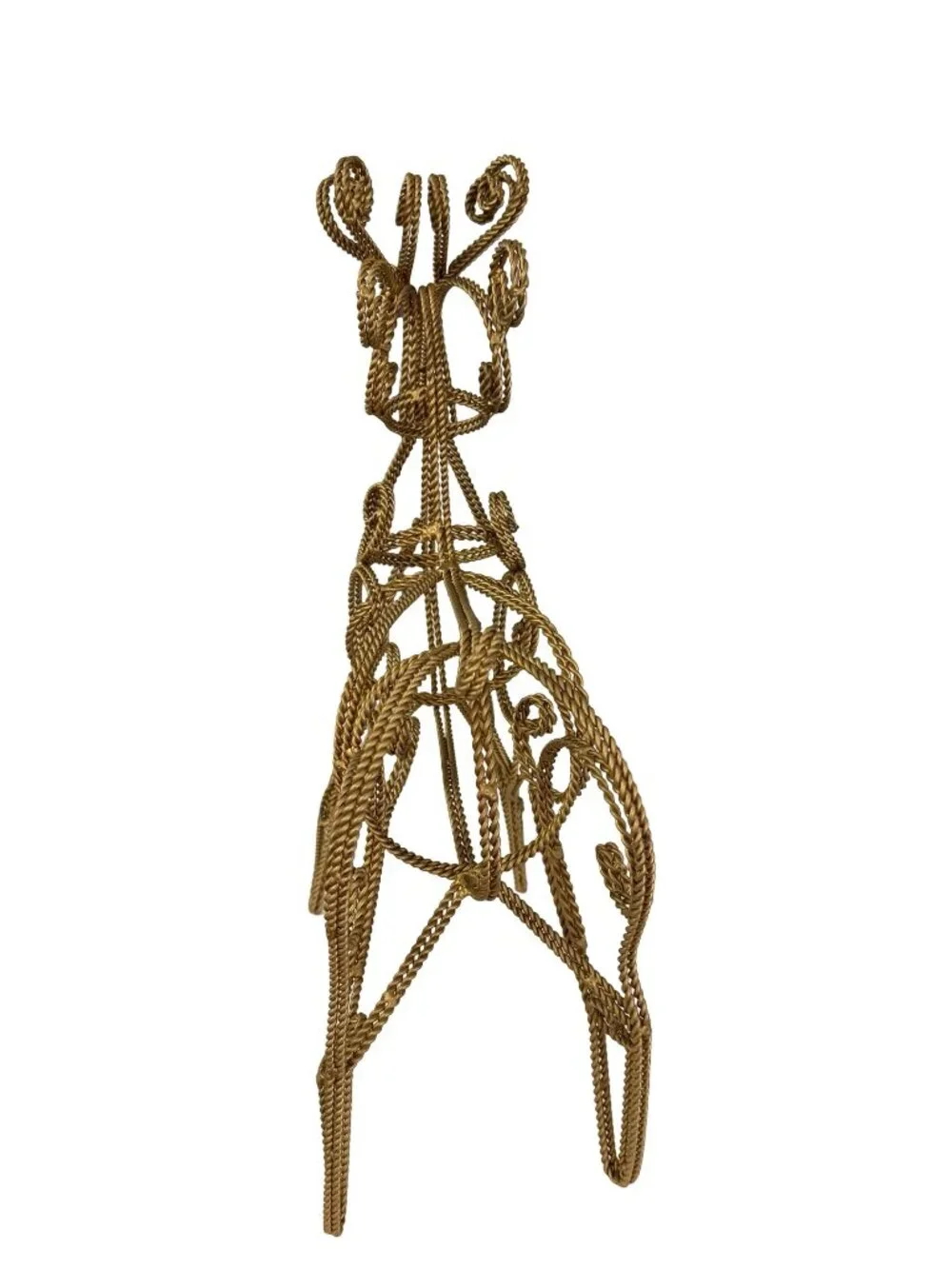 Rope Wire Reindeer Sculpture Figurine Rustic Metal Reindeer Holiday Decor